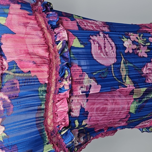 Free People Spring Fling Sleeveless Mini Dress W/Slip:Ultra Violet Combo: Medium - Picture 7 of 16